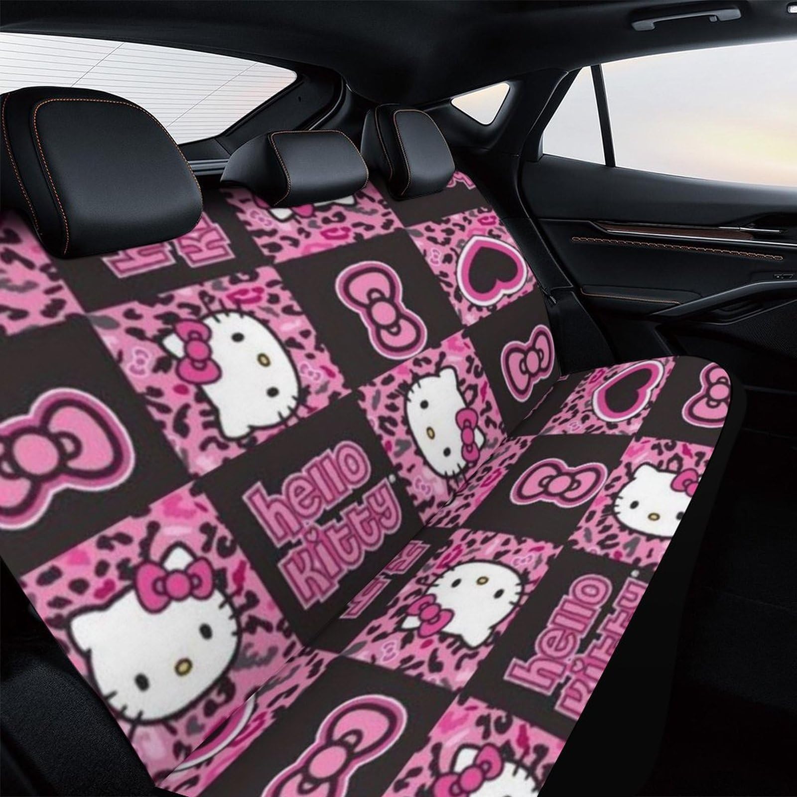 ハローキティ ヒョウ柄 カーフリーシートクッション カーフリーシート